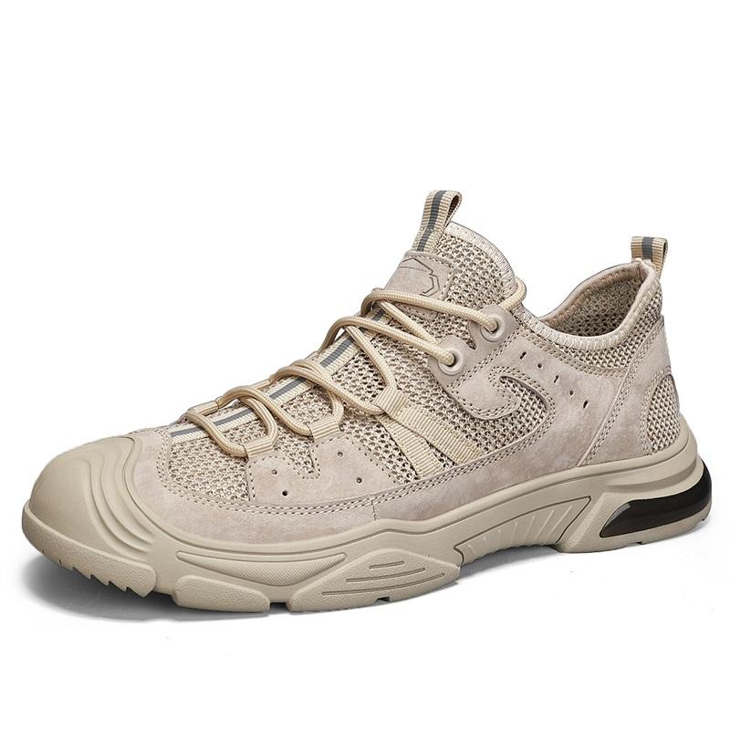 Fashion Outdoor Walking New Men Casual Shoes Summer Breathable Thin Driving Shoes Beach Vacation Mesh Shoes Feet Anti Slip Sports Shoes