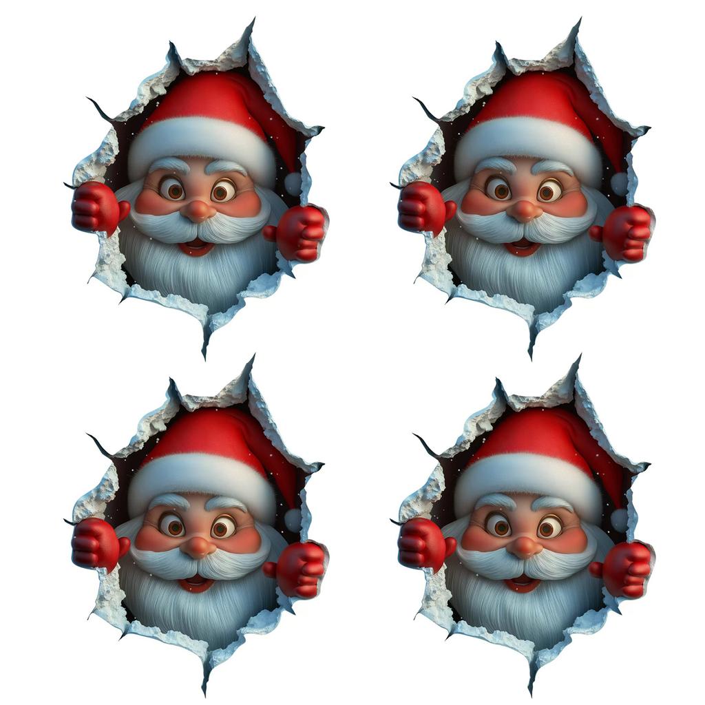 Christmas Wall Stickers Removable Santa Claus Wall Decal Holiday Decor for Home and Living Spaces