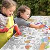 DIY Easter Giant Coloring Poster Cartoon Bunny Doodle Easter Tablecloth Art Craft Gift Jumbo Coloring Banner