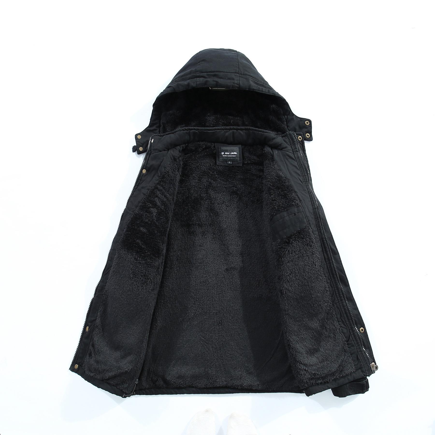 Зимняя новая мужская одежда средней и длинной длины с хлопковой подкладкой — фото 5