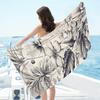 White-flowered Back Series digital-printed polyester Superfine fiber double-sided fleece Beach vacation bath towel, beach towel