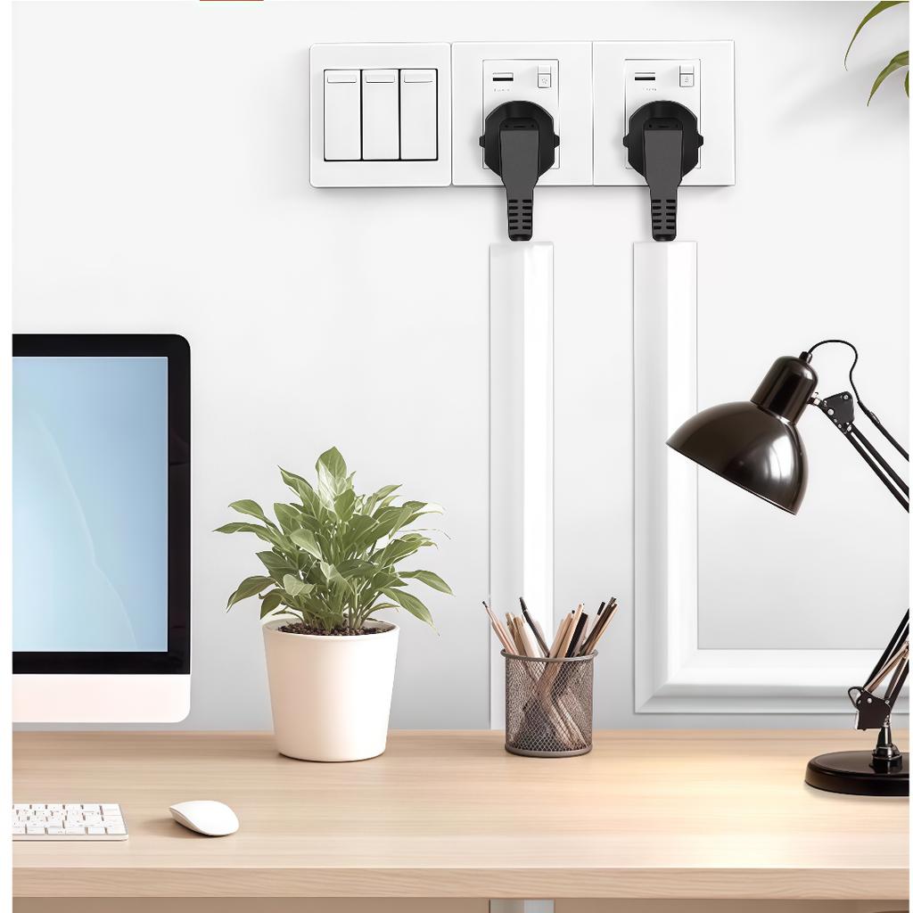 1pc PVC Floor Cable Protector Self Adhesive Wire Cover Flexible Cable Duct Cord Hider For Home Office Desk TV Computer Wires