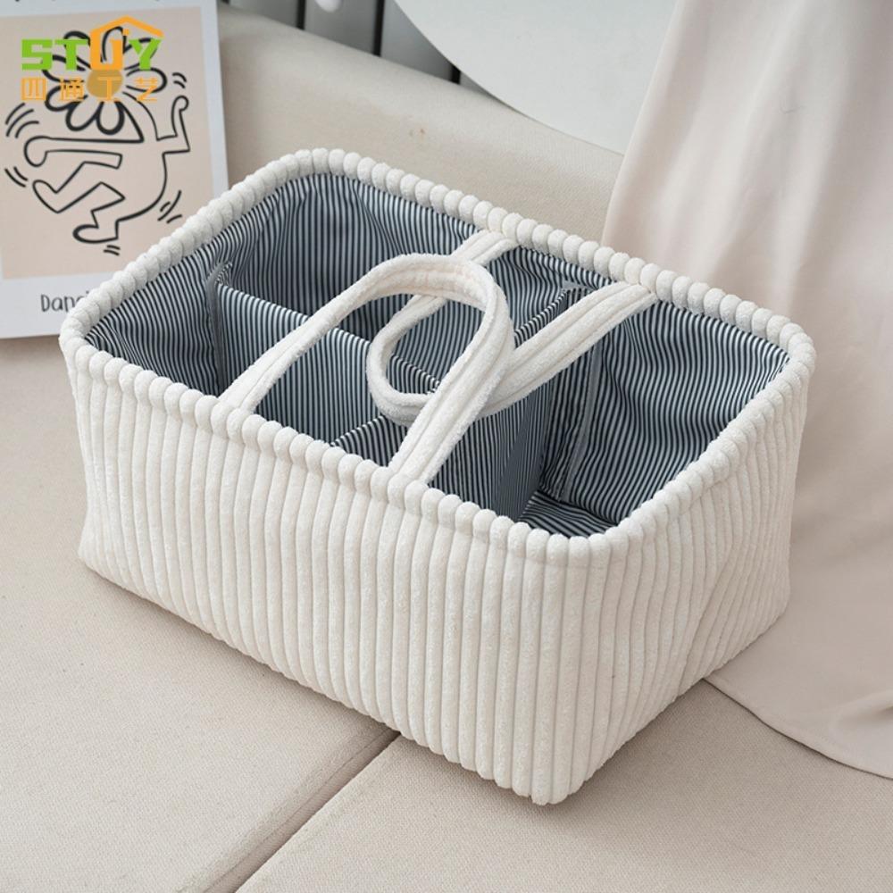 

Organizer Features Mommy Bag Storage Compartments Baby Products Organizer Basket Daily Baby Needs білий