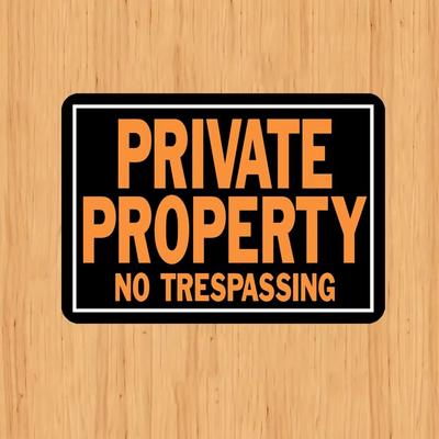 Hy Ko Products 848 „Private Property No Trespassing“ Schwarzes Warnschild für den Außenbereich, für die Sicherheit zu Hause, Hof, Zaun, Wanddekoration