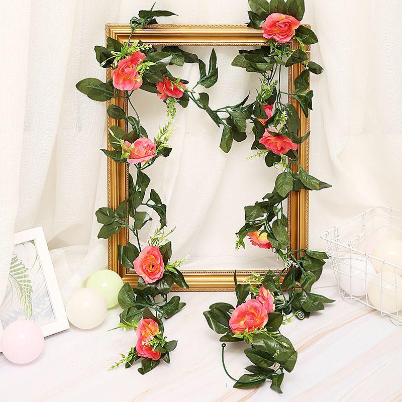 25m Artificial Rose Leaf Garland Silk Flower Vine Ivy Wedding Garden Home Decor