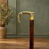 Elephant Head Walking Cane Brass Handle Wooden Gentleman Stick Handmade