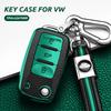 Leather+TPU Car Remote Key Cover Case Fob for Volkswagen VW Bora Polo Tiguan Jetta Passat B5 B6 B7 Golf Beetle for Skoda Octavia