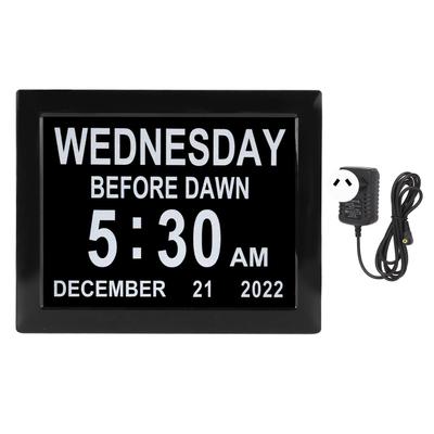 8inch Digital Day Calendar Clock Alarm Reminders Auto Dimming Large Display Elderly Digital Clock