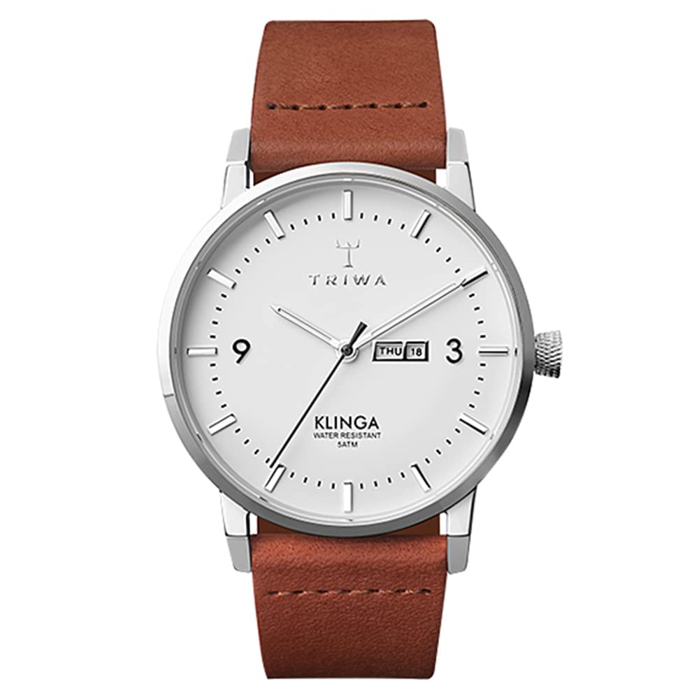 

Snow Klinga Silver Case White Dial Brown Leather Watch [TRIWA] Men s/Women s/Unisex KLST109-CL010212 [Used]