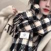 Women's Korean-Style Imitation Cashmere Plaid Scarf – Thick, Warm, and Versatile for Fall and Winter