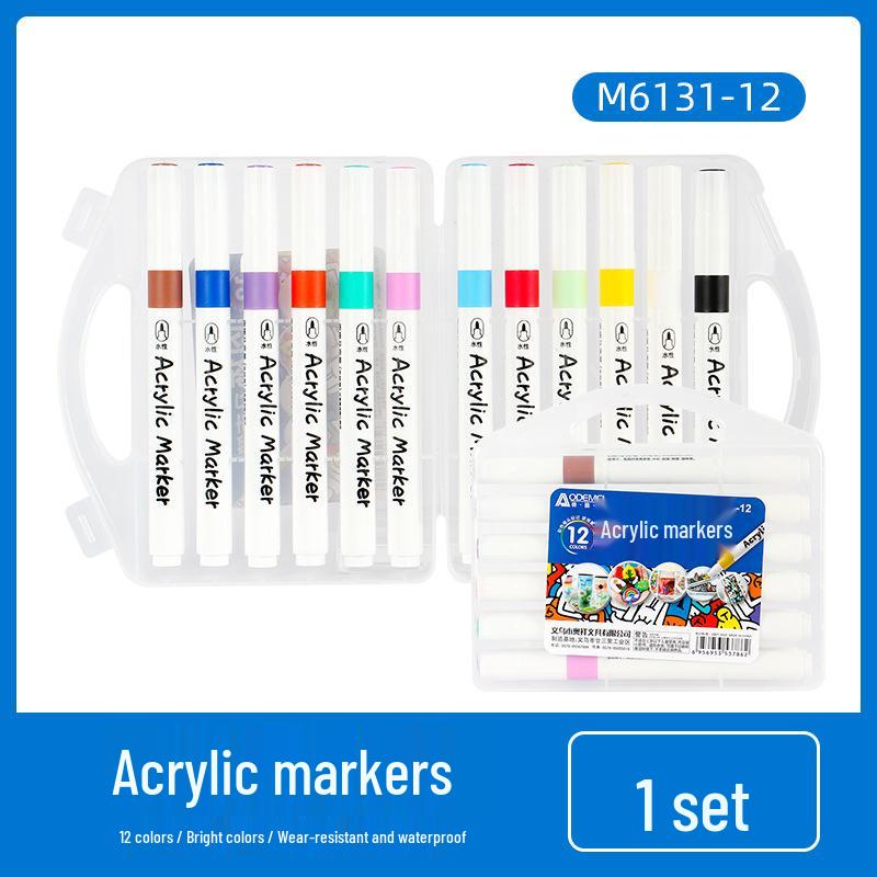 36-Color Oil-Based Double-Headed Marker Set & 48-Color Acrylic Watercolor Graffiti Pen Set