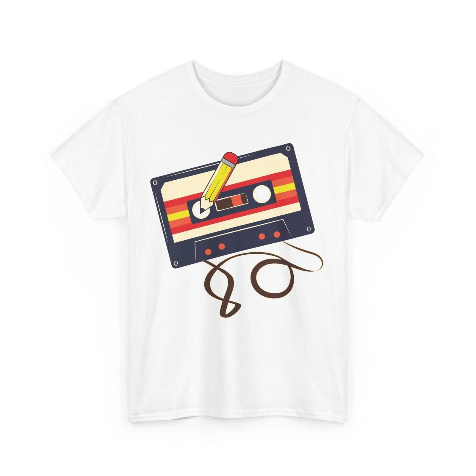 80 s Shirt, 80s Cassette Shirt, Eighties Music Tape Pencil Nostalgic T-shirt M