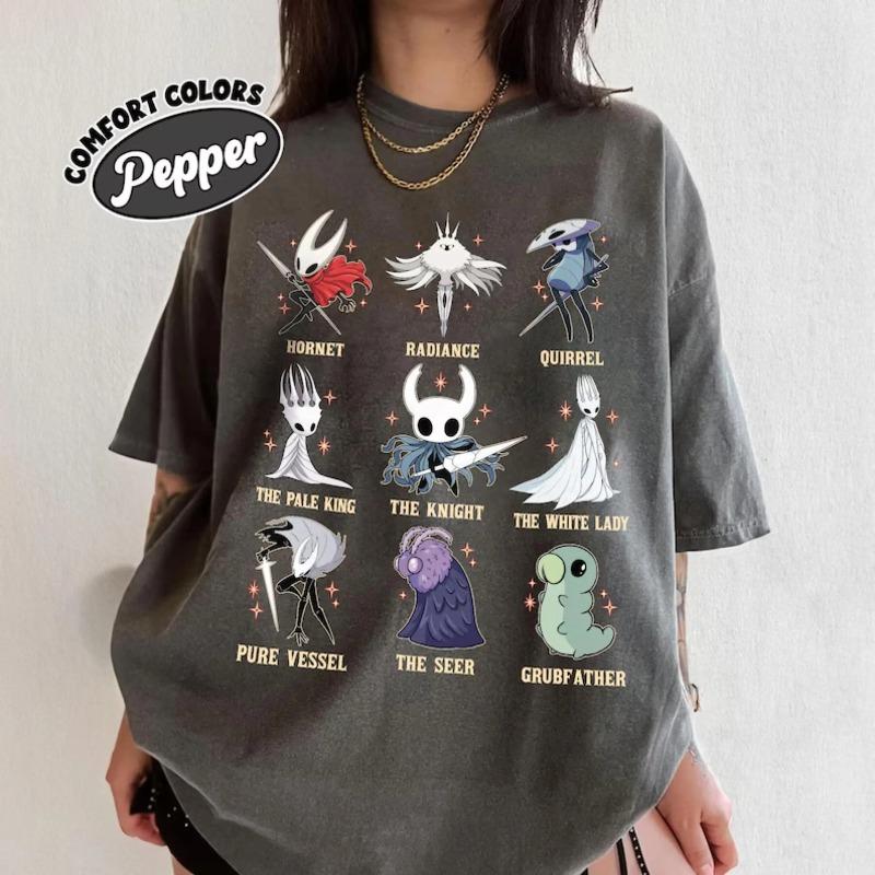 The Knight Game Comfort Color Shirt Silksong Hornet Graphic Tee Indie Game Character Shirt Funny Video Game Fan Gift