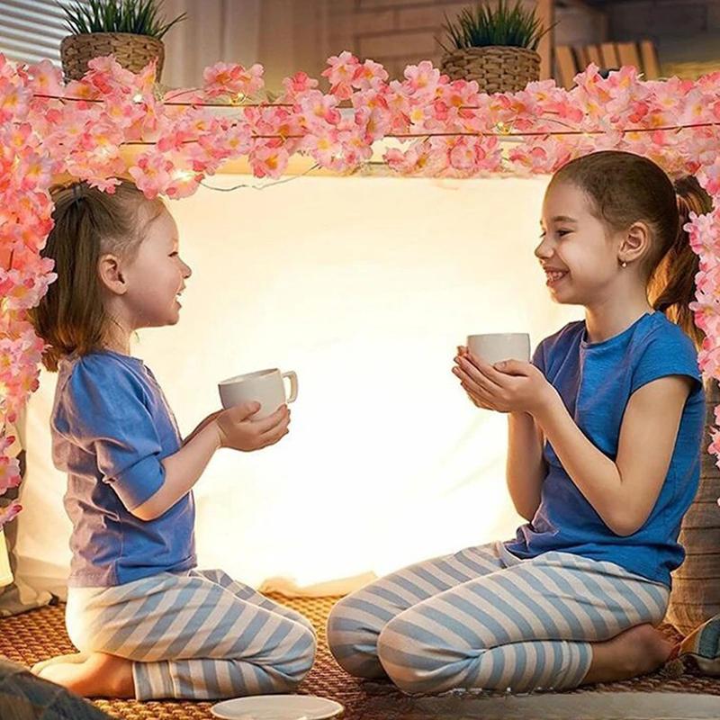 Cherry Blossom String Light 2M 20Led Garland Artificial Flower Garland Vines Fairy Lights Bedroom Wedding Party Decoration Light