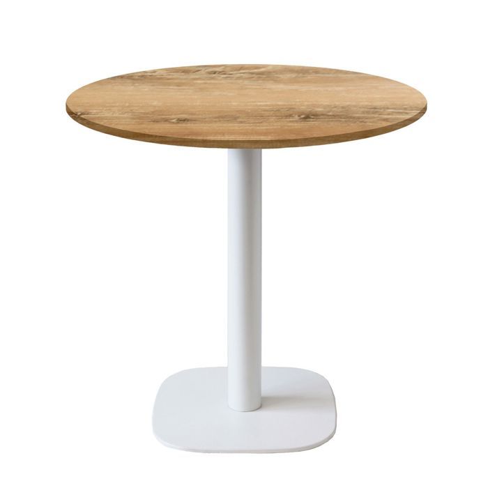 Table ronde Ø 70 cm - modèle Round pied blanc chêne slovène