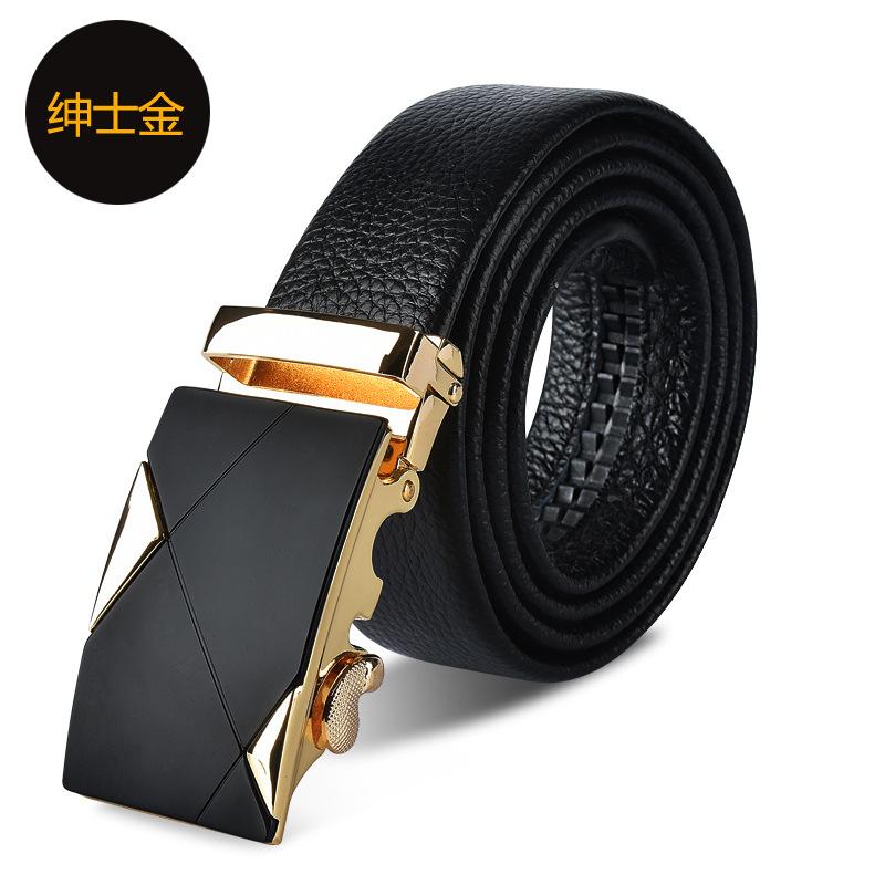 Men'S Belt First Layer Cowhide Automatic Buckle Leather Belt Business Leather Belt Men'S