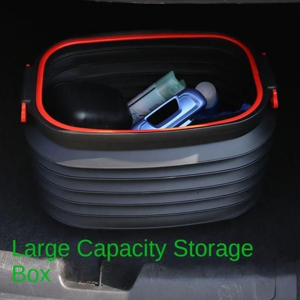 Collapsible Car Shrinkable Storage Bucket with Cover Outdoor Fishing Bucket Outdoors