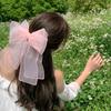 Large Mesh Bowknot Grip Clip Elegant Girl Hair Clip Female Ponytail Hairpins Braid Hair Claw Clip Hair Accessories Headdress