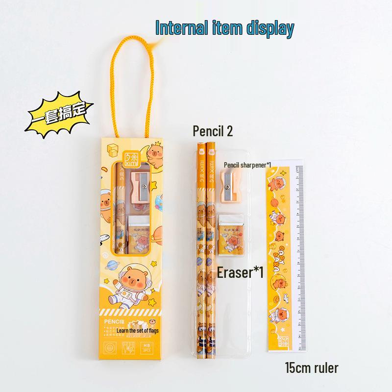 Children's Day Gift Capybara Stationery Set: 5-in-1 Study Supplies Box & Class Party Favors