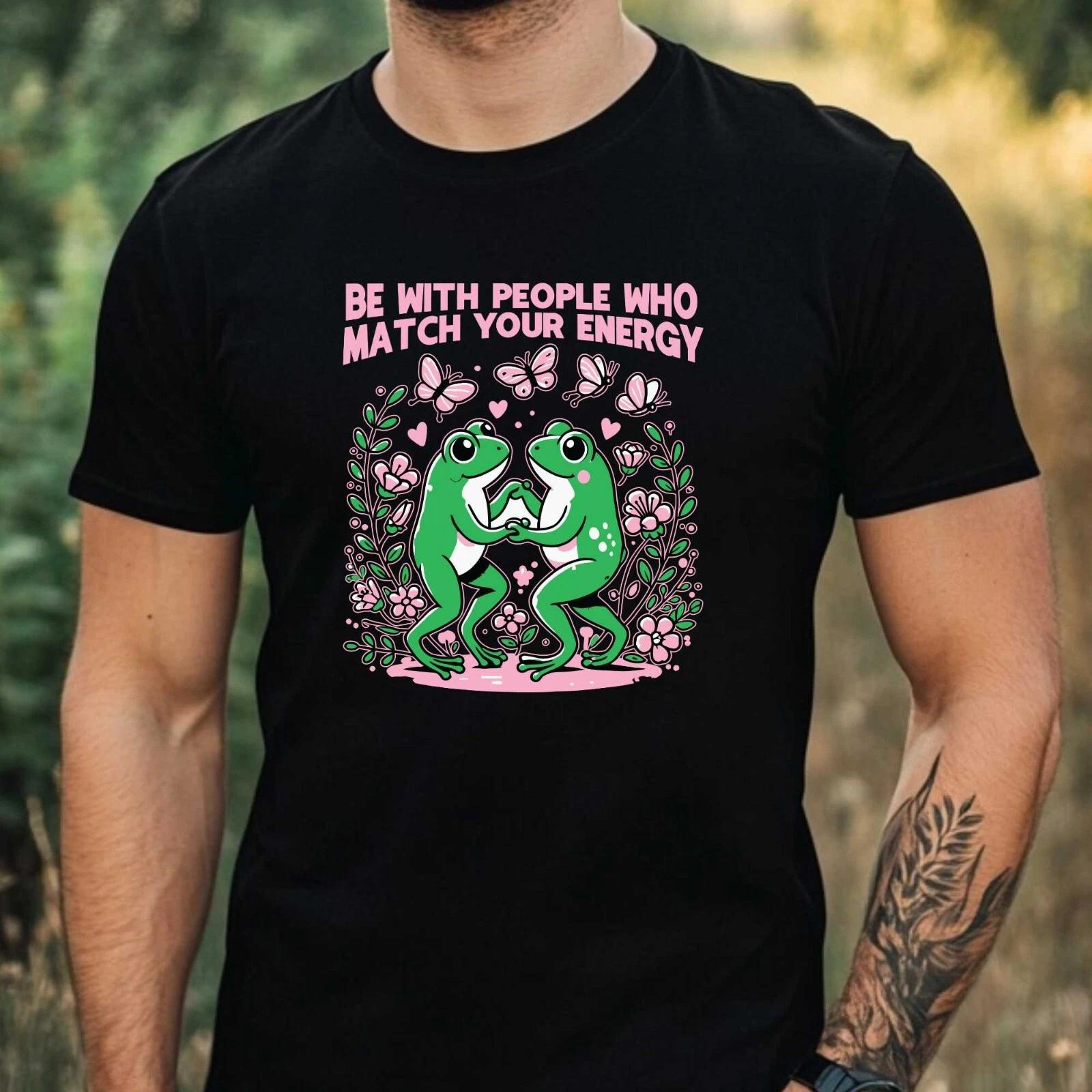 T-Shirt Herren Lustiger Frosch Motiv Baumwolle Größe XS bis 5XL M