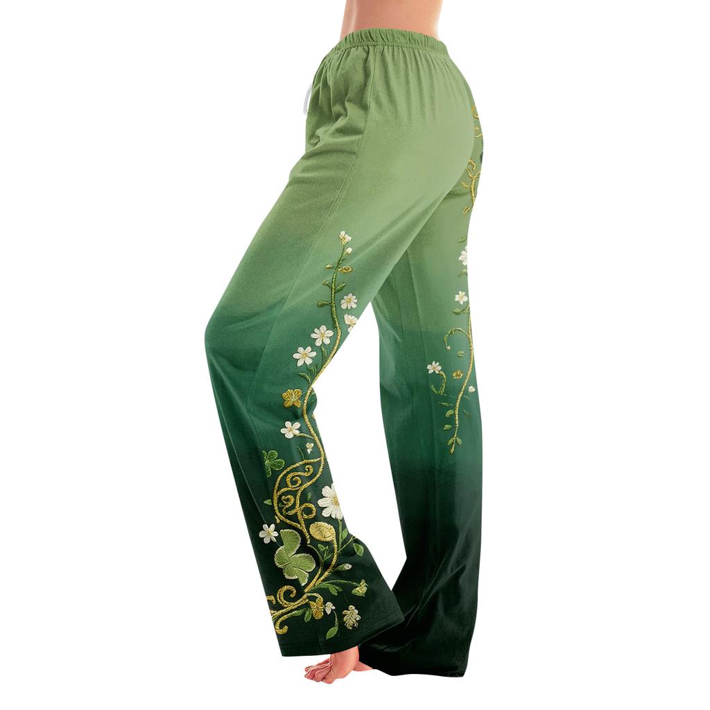 Pajama Pants Sleepwear Casual Drawstring Elastic Waist Pants Comfy Straight Yoga Loose Trousers