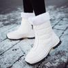 Winter New Women's Boots Thick Soled Zipper Shoes Warm High Cut Snow Boots Outdoor White Plush Comfortable Waterproof Fur Walking Shoes