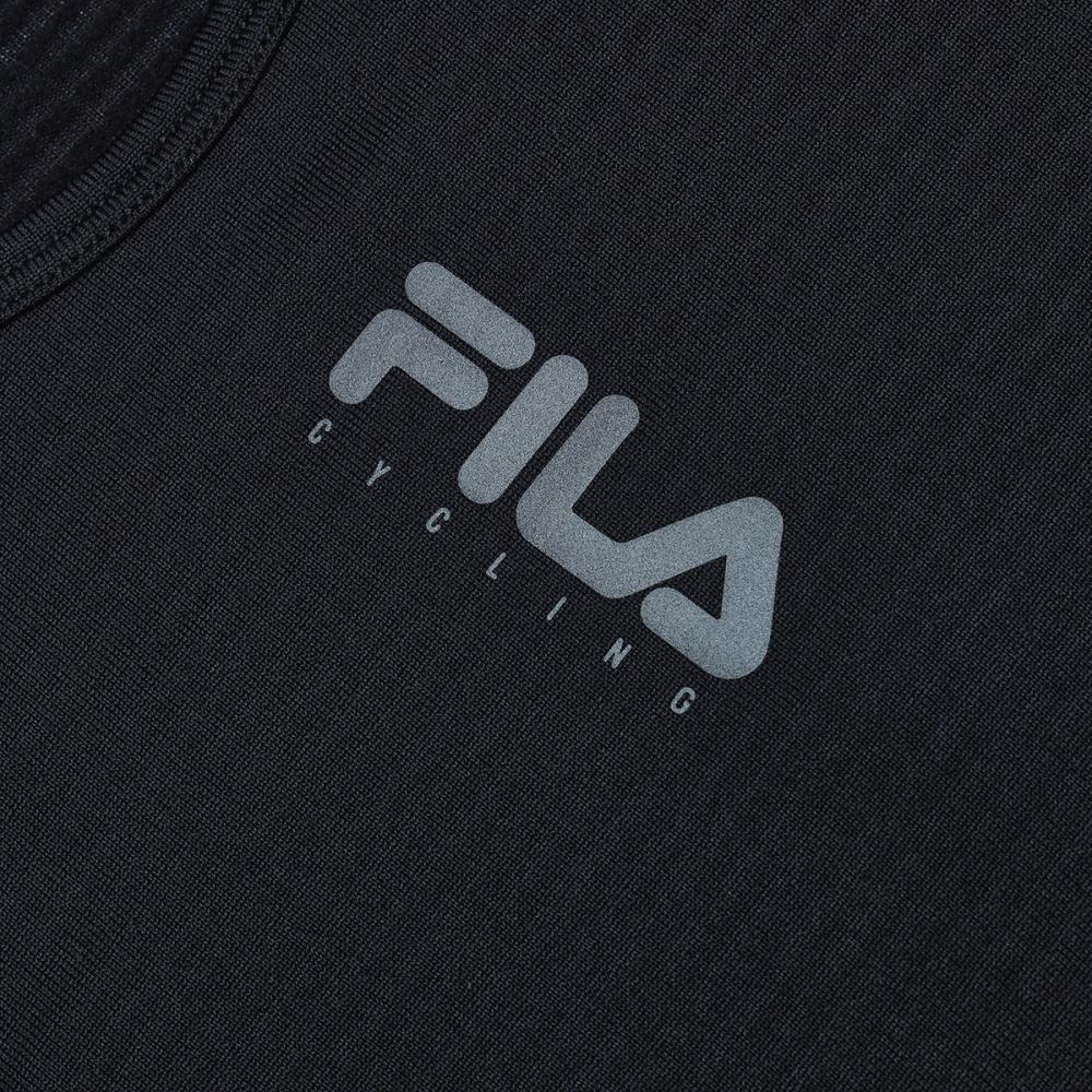 Fila Cycling Series Round Neck Solid Color Breathable Casual Slim Fit Long Sleeve T-Shirt Men Tops Black A11M448204F-BK