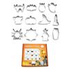 12PCS Halloween Cookie Cutter Stainless Steel Cartoon Cookie Mold Bat Shaped Mold Baking Mold Kitchen Baking Tools