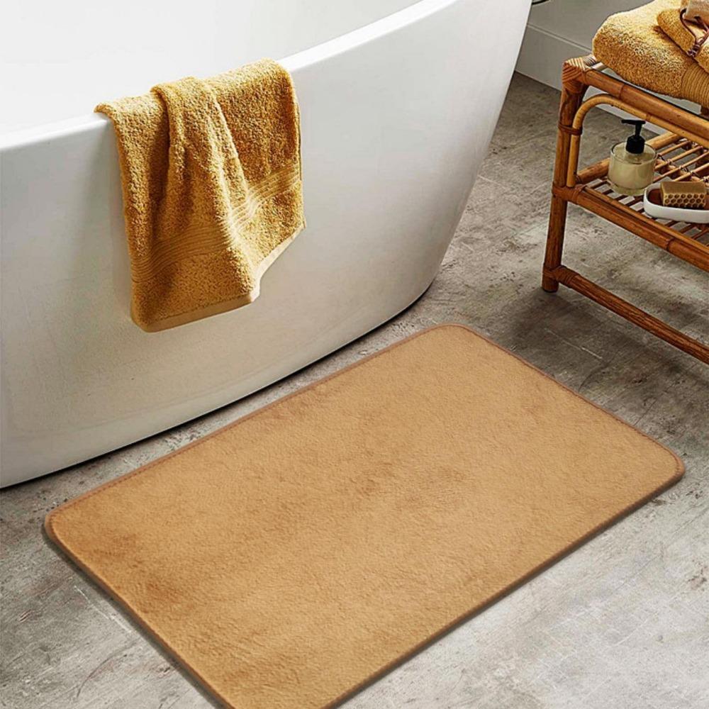 Coral Fleece Emboss Bathroom Cashmere Thickening Mat Bath Non-slip Carpets In Wash Basin Bathtub Side Floor Rug Shower Room Doormat Memory Foam 3D Pad