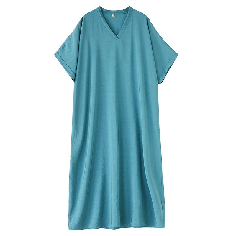 Short Sleeve Plus Size Cotton Vintage New In Dresses for Women Casual Loose Maxi Long Summer Dress