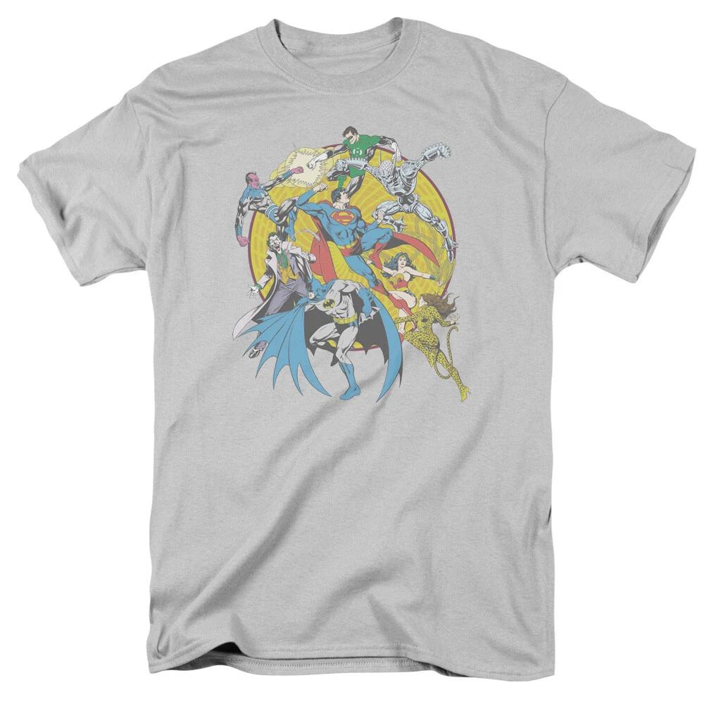 Justice League Of America  Spin Circle Fight  T-Shirt 2XL