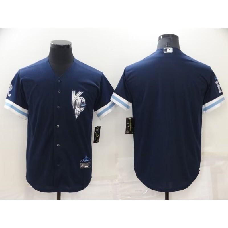 MLB Kansas City Royals Embroidered Baseball Jersey Short Sleeve Tee Mens Fan Apparel