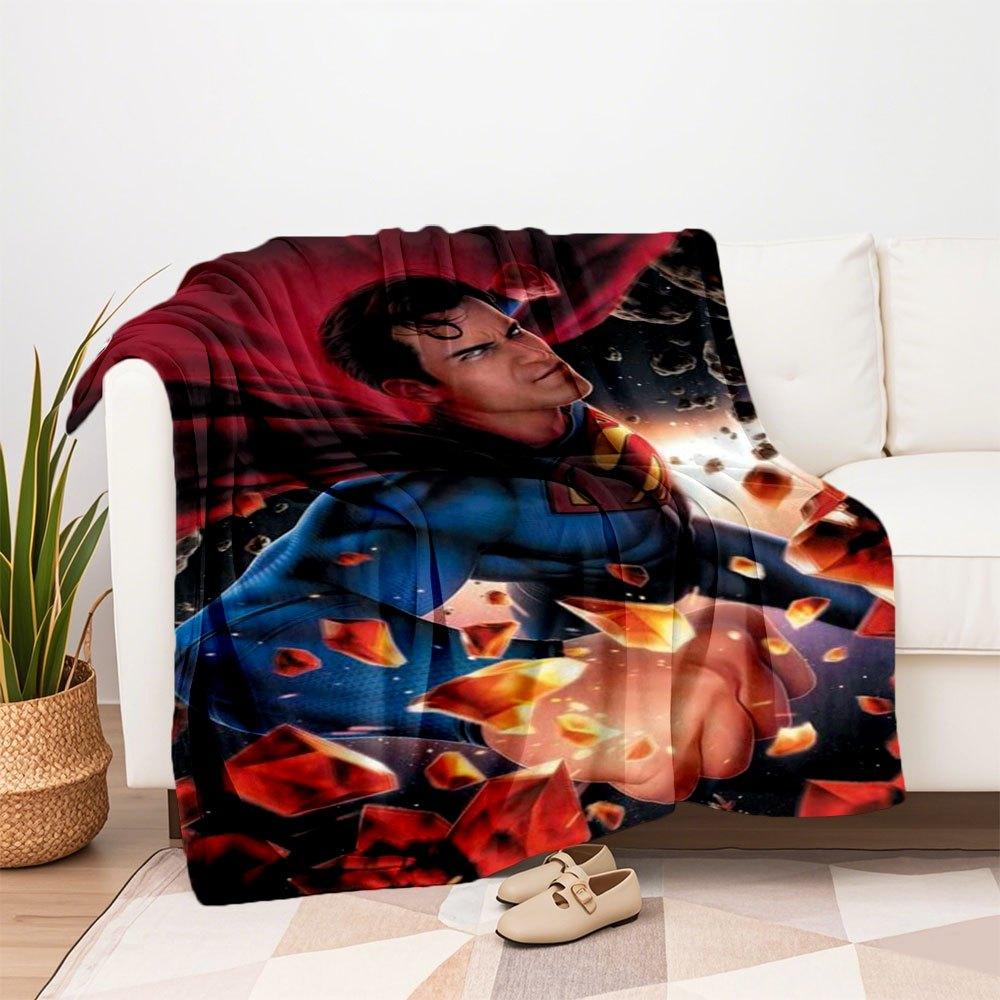 Superman Comic Buch Cover Kunst Druck PosterDecke Flanell Überwurfdecke für Sofa, Bett, Reise, Camping, Büro, Couch, Stuhl