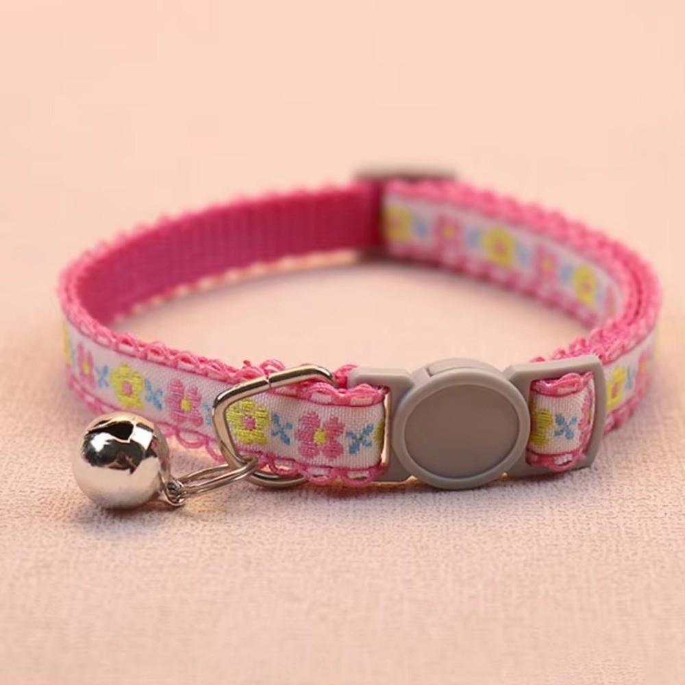 Floral Embroidered Cat Collars Adjustable Cat Supplies New Pet Collars