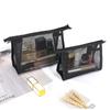 Women's Portable Mesh Makeup & Toiletry Bag Set - Large & Small, Transparent Storage for Travel