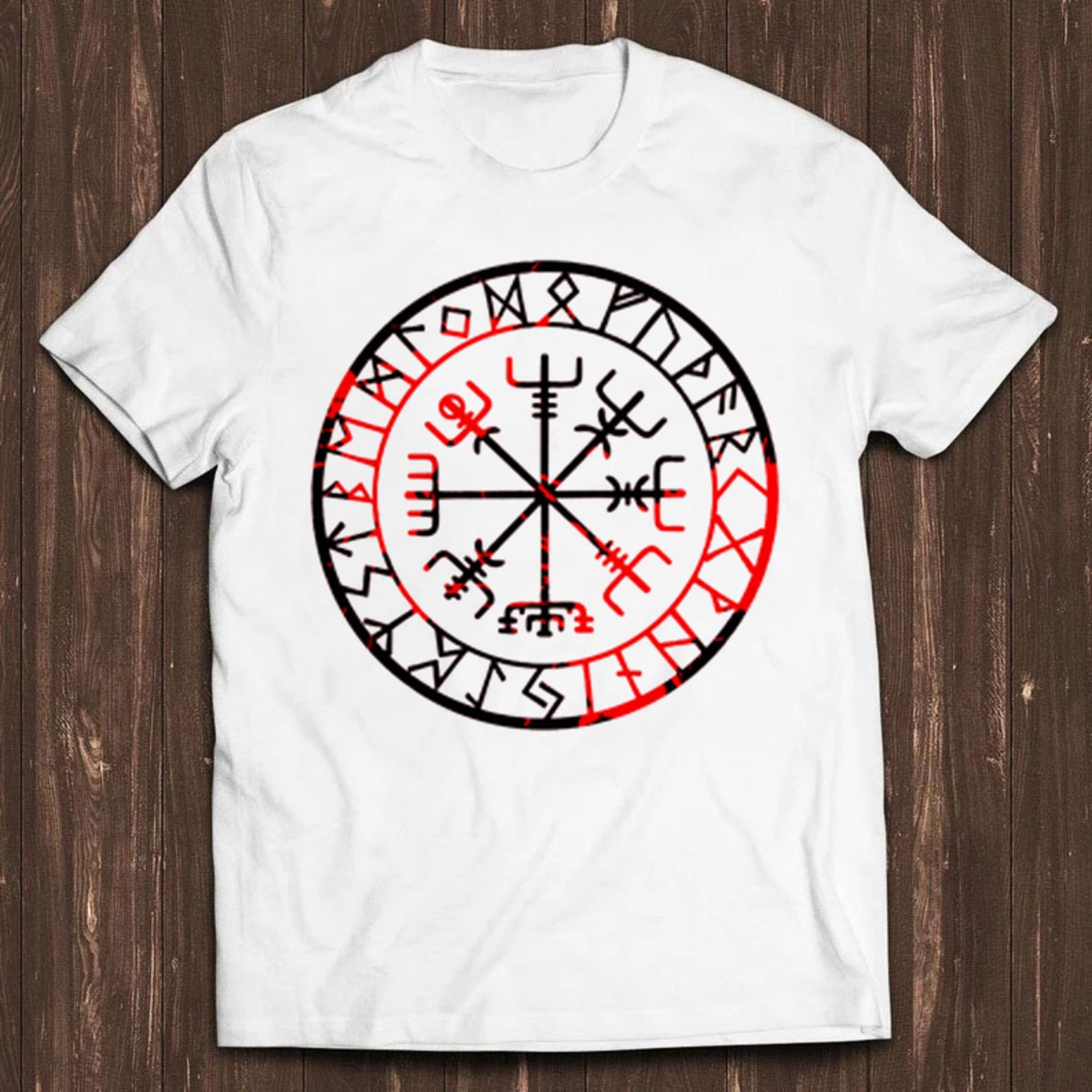 Vegvisir T Shirt Viking Runic Celtic Compass Cool Gift Tee C223 4XL