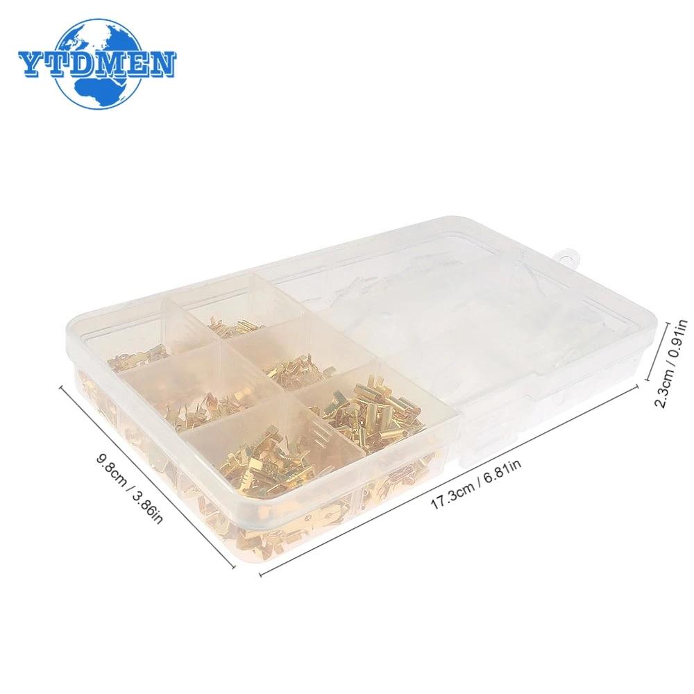 270PCS Cold Pressed Reed Terminals Female Male Crimp Terminal Wire Connector Kit - 2.8/4.8/6.3mm Electrical Cable Terminals Kit