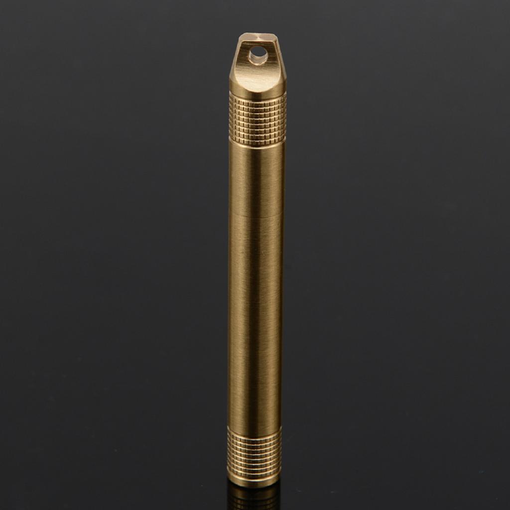 Brass Seal Bottles Waterproof Canister Keychain Toothpick Bottle Outdoor Camping Tool Pocket Pills Case Holder