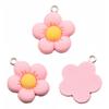 5/10pcs Colorful Acrylic Cute Flower Shape Loose Charm Pendants 21*24mm for Necklace DIY Craft Jewelry Making Accessories