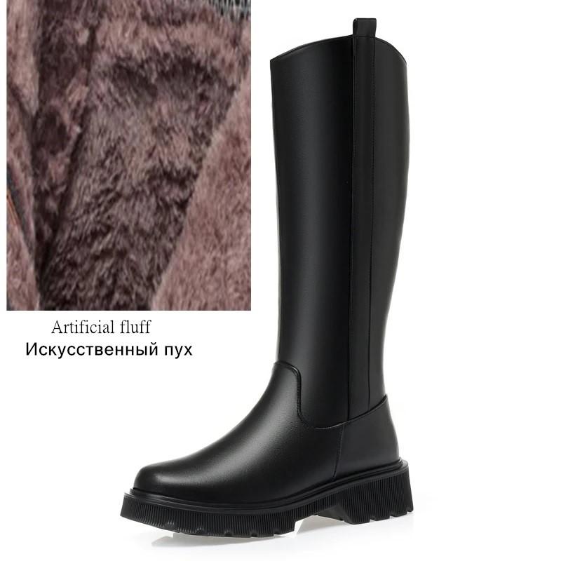 

Fashion AIYUQI Winter Boots Female Genuine Leather 2025 New Wool Warm Women High Boots Platform Large Size 41 42 43 Women Snow Boots 35