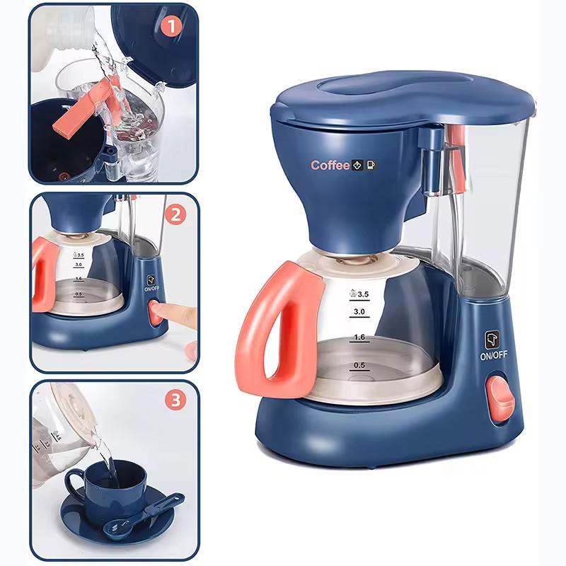 Non-Toxic Mini Household Appliances Kitchen Toys Pretend Play Set With Coffee Maker Blender Mixer And Toaster For Kids Children Gifts