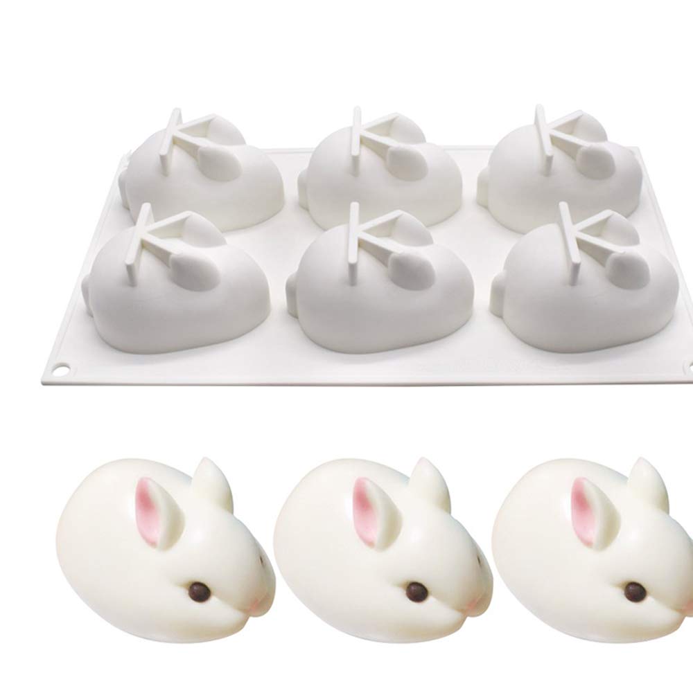 

Многоразовая силиконовая форма для дома и коммерческого использования, включая и лед 3D Пасхальный кролик, мусс, выпечку, торт, крем. Конструкция с 6 отверстиями.