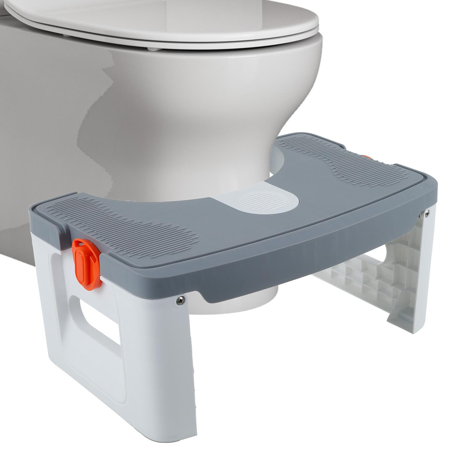 

Toilet Poop Stool Foldable Portable Nonslip Bathroom Squat Stool Poop Potty Washroom Squatting Leg Raiser сірий