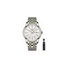 Nibosi Men's Classic Analog Watch Stainless Steel Waterproof Casual Date Display Metal Band White
