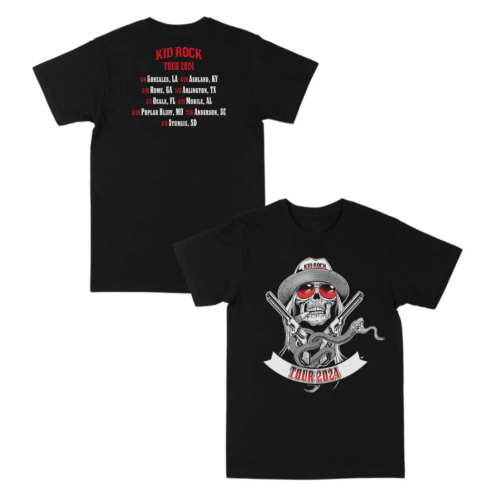Kid Rock 2024 Tour T Shirt S5XL For Men Cotton Black MM120 Unisex T-Shirt S