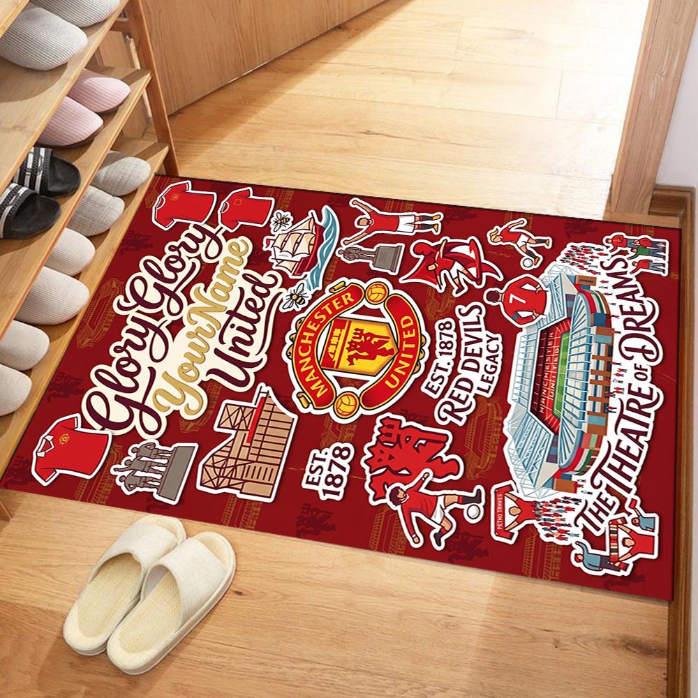 Manchester Personalized Text Carpet Design for Bedrooms Outdoor Game Room Kitchen Antislip Carpet Decorate Offices Best for Christmas