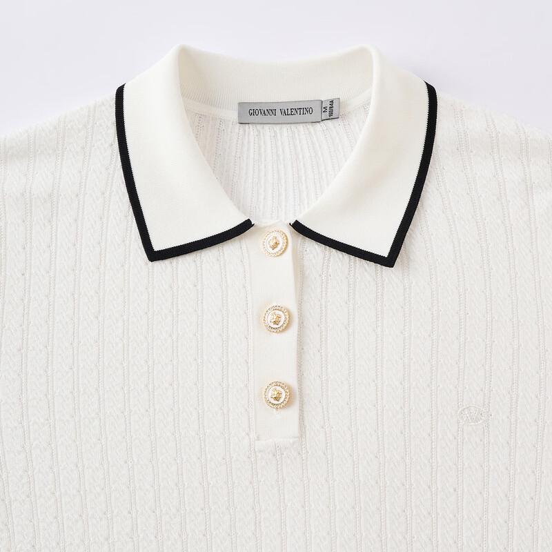 Giovanni Valentino Women's Cable Knit Polo Sweater