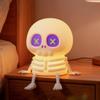 Skull Silicone Night Light with USB Charging Cute Spooky Bedside Lamp for Kids 2-Level Dimmable Soft Squeezable Fun Sensory Toy Lamp for Boys Girls