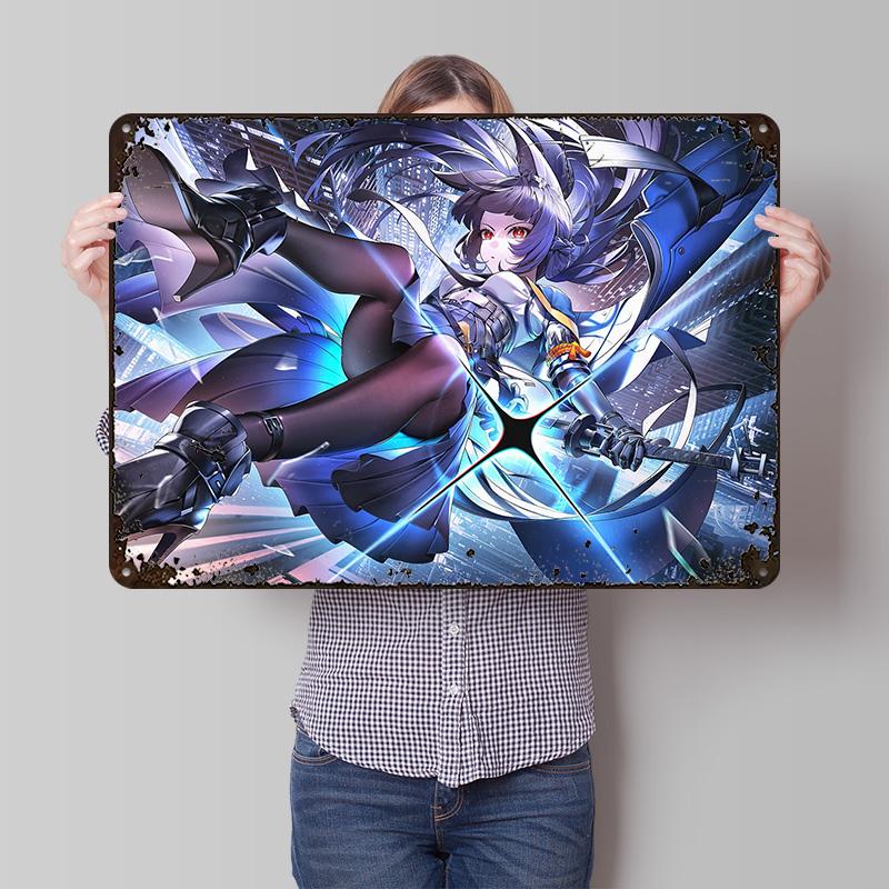 Hoshimi Miyabi Zenless Zone Zero Metal Poster Custom Wall Art Retro Vintage Tinplate Signs for Man Cave Office Decoration Gaming