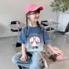 Girl's Cartoon 3D Printed Short Sleeved T-shirt Summer Cute Girl Sweet Top